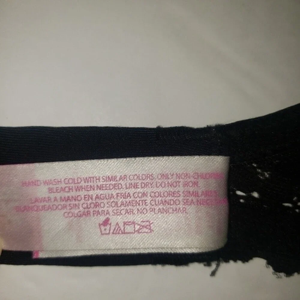 NO BOUNDARIES BLACK LACE UNDERWIRE BRA WITH ADJUSTABLE CROSS BACK SIZE 32B